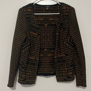 H&M black and rust patterned 100% cotton jacket